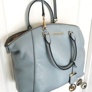 Michael Kors Leather Satchel Bag, Light Blue